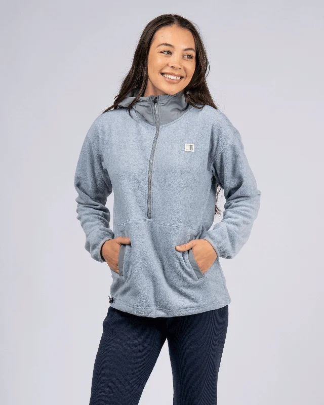 Women's Dakota Half-Zip Fleece L/S Pullover Hoodie Alpaca Blend Soft