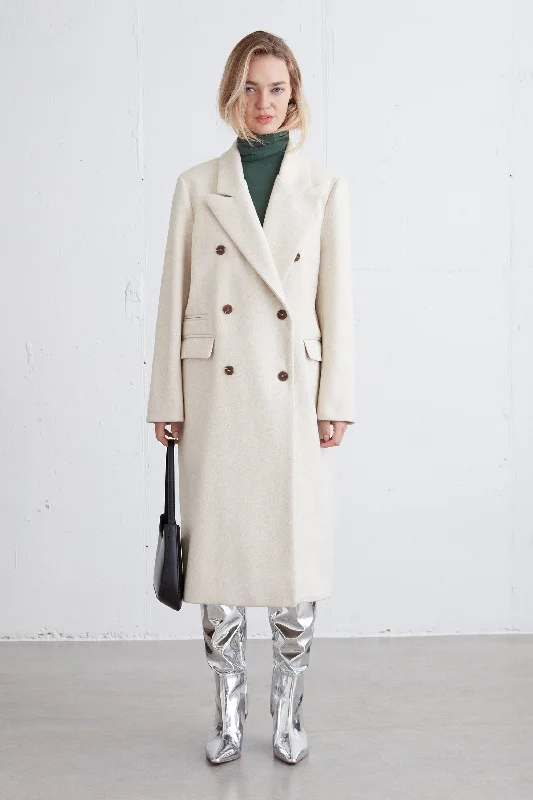 DOUBLE BREASTED COAT Double-Layered Poncho