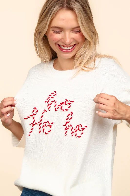 HOHOHO POP UP LETTER PULLOVER SWEATER TOP Boyleg Sleeve Pullover