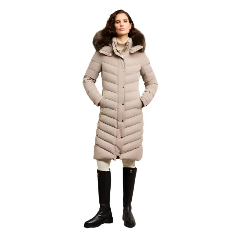 Holland Cooper Chamonix Ladies Coat - Mink Stretch Fit Moto Jacket