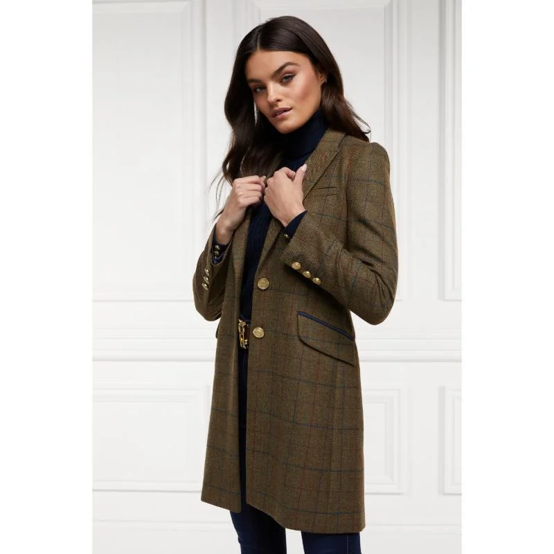 Holland Cooper Highgrove Ladies Tweed Coat - Glen Green Checkered Wool Shacket