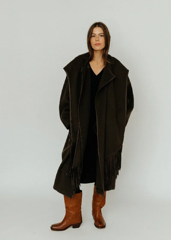 Isabel Marant Irvana Coat in Bronze Fur-Trimmed Winter Coat
