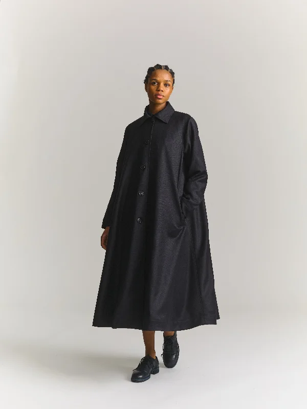 ISABELLE COAT - FLANEL - NAVY Pastel Wool Peacoat
