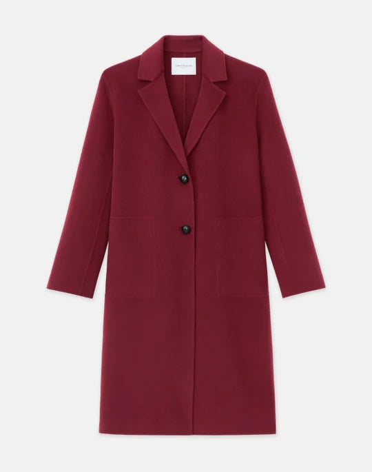 Notch Collar Two Button Coat Belted Crossover Blazer