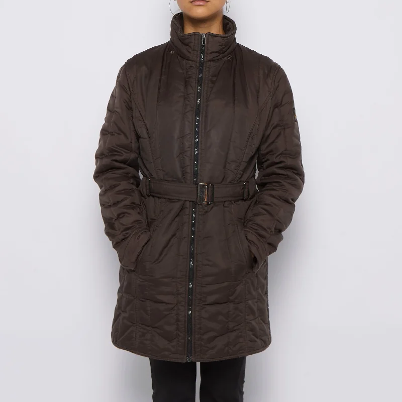 Belted Light Padded 3/4 Coat - UK 10 Velvet Evening Cape