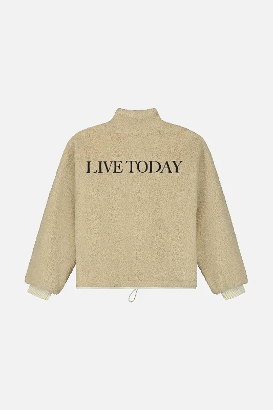 LIVE TODAY TEDDY PULLOVER Hooded Pullover Sweater