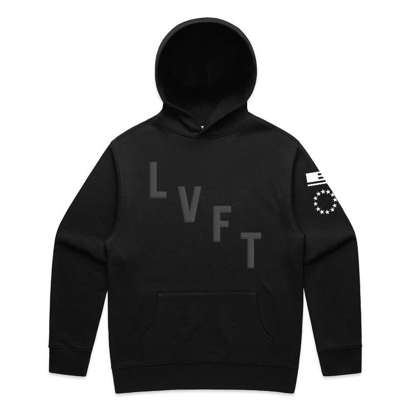Crew Pullover Hoodie - Black Thin Wool Pullover