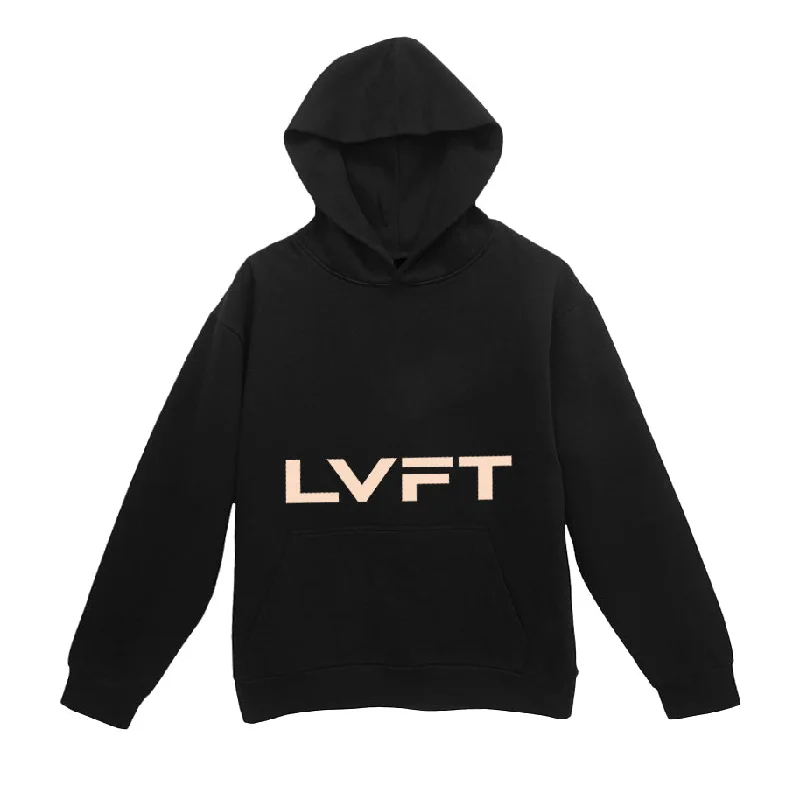 Bold Pullover Hoodie - Black Ruffled Neck Pullover