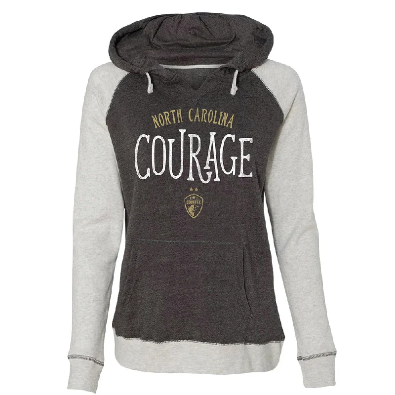 North Carolina Courage Women's Raglan Pullover Hood Deep Neck Pullover