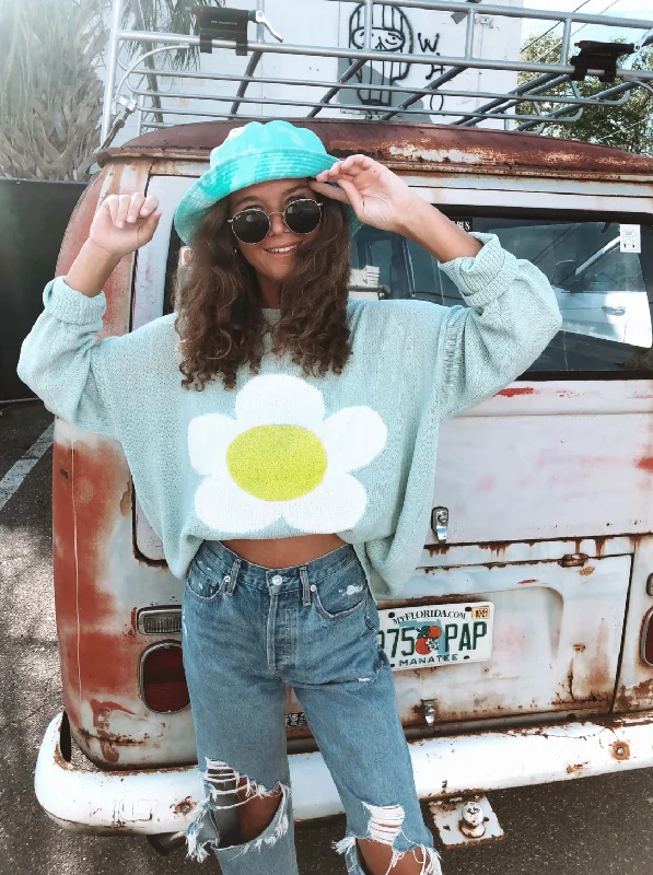 Petal Pullover - Light Blue Kimono Neck Pullover