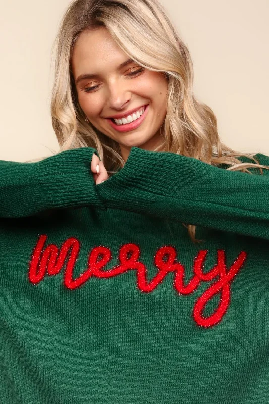 PLUS MERRY METALLIC POP UP PULLOVER SWEATER TOP Sarouel Sleeve Pullover