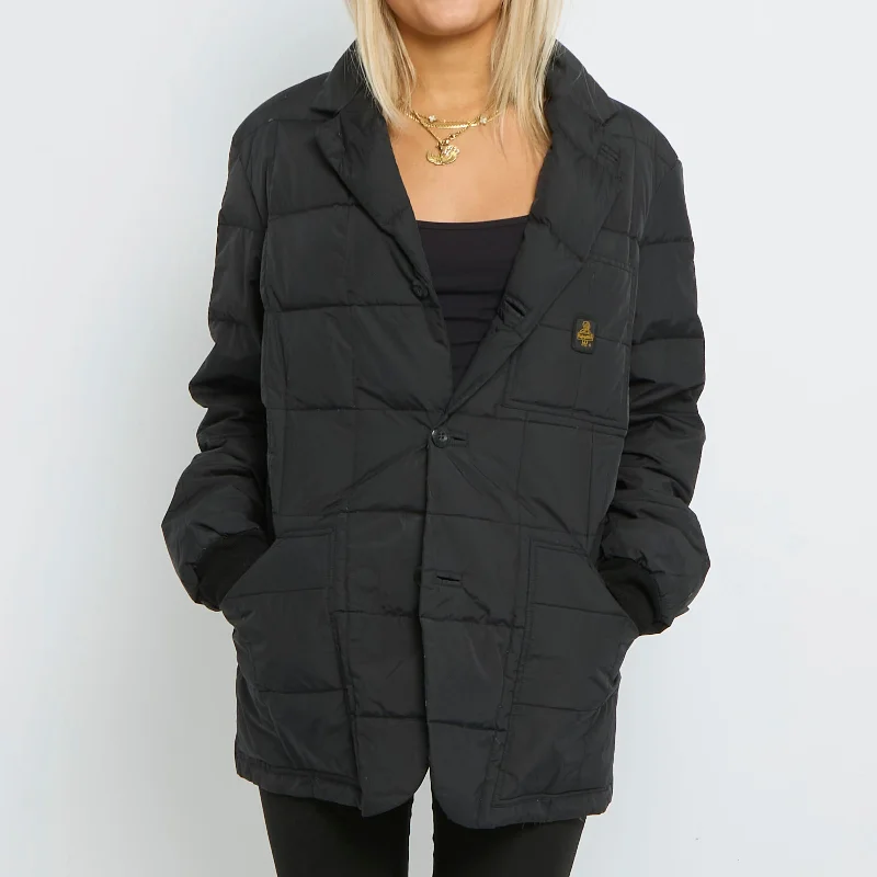 Quilted Collar Long Lightweight Coat- UK 12 Functional Travel Jacket