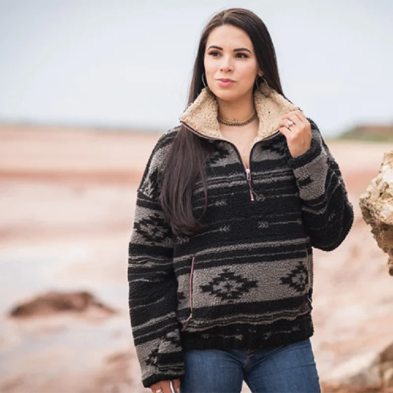 STS Ranchwear Women's Roxie Grey/Black Pullover Bishop Sleeve Elegant