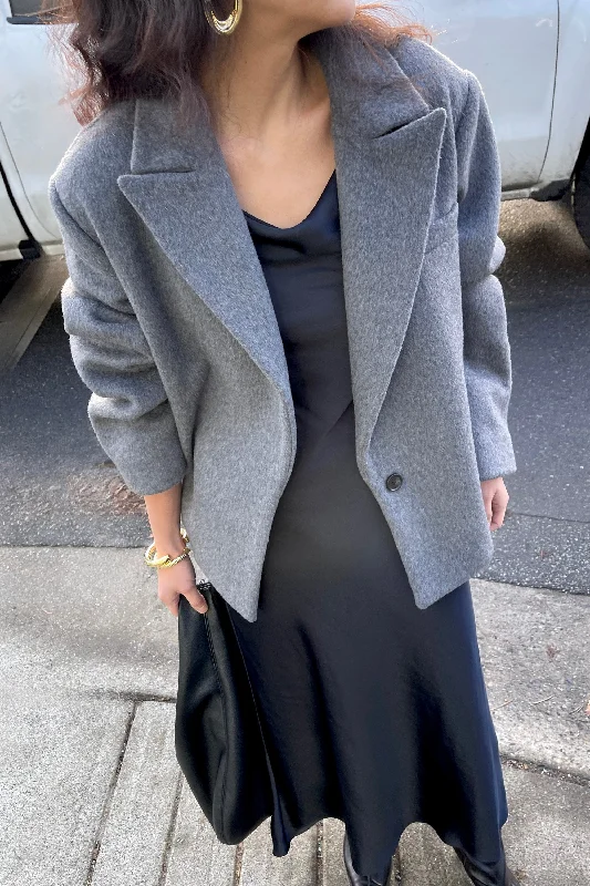 SHORT WOOL BLEND COAT Puffy Insulated Vest