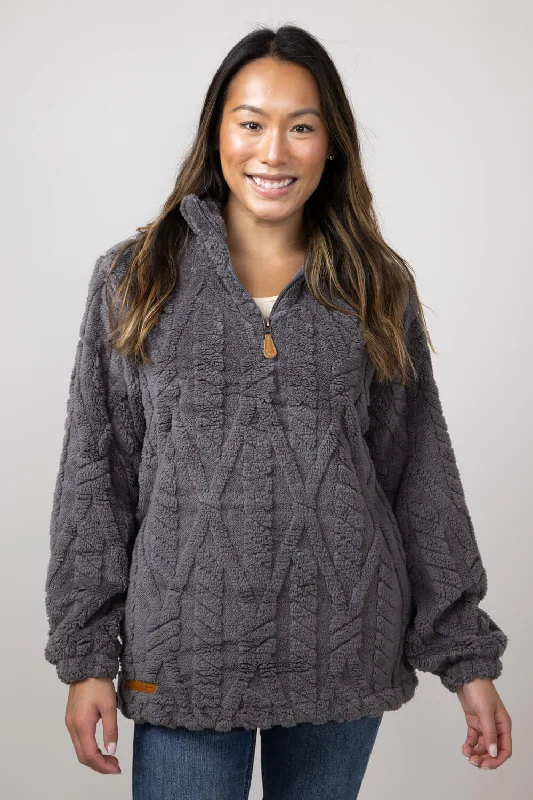 Simply Southern Kate Pullover for Women in Pavement Grey | PP-0224-PULL-KATE-PVMNT Lapel Neck Sweater Simply Southern Kate Pullover for Women in Pavement Grey | PP-0224-PULL-KATE-PVMNT Lapel Neck Sweater