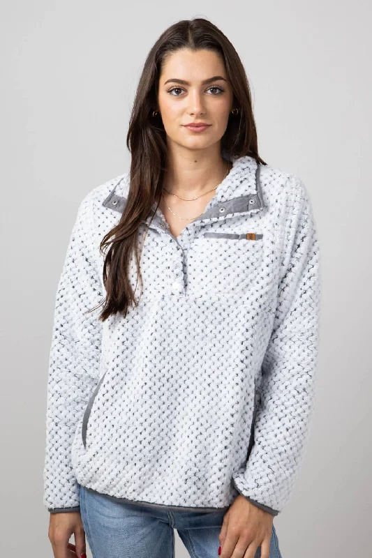 Simply Southern Simply Soft Pullover for Women in Frost Grey | PP-0224-PULL-SMPSFT-FRSTGRY Polo Neck Sweater Simply Southern Simply Soft Pullover for Women in Frost Grey | PP-0224-PULL-SMPSFT-FRSTGRY Polo Neck Sweater