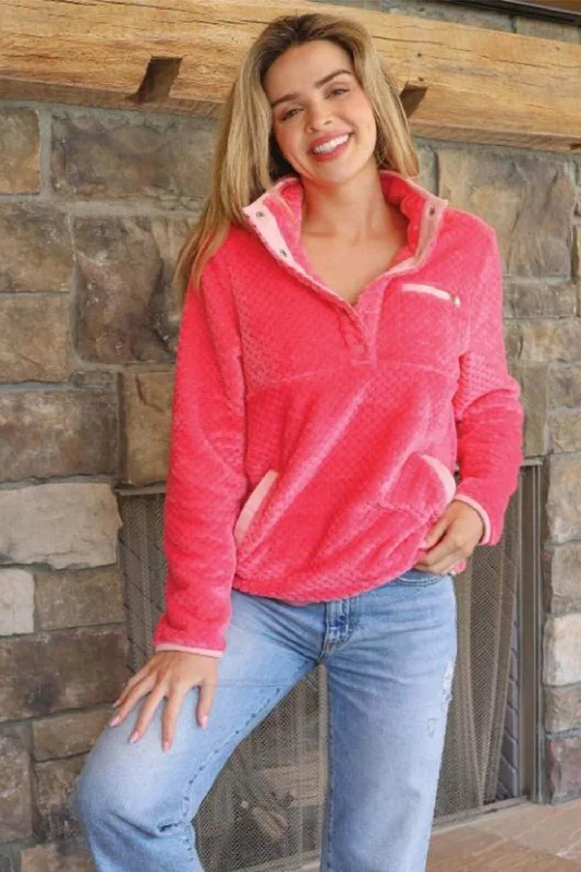Simply Southern Simply Soft Pullover for Women in Pink | PP-0224-PULL-SMPSFT-PINK Halter Neck Top Simply Southern Simply Soft Pullover for Women in Pink | PP-0224-PULL-SMPSFT-PINK Halter Neck Top