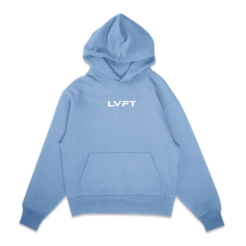 Slate Pullover Hoodie - Blue Lead Bishop Sleeve Elegant