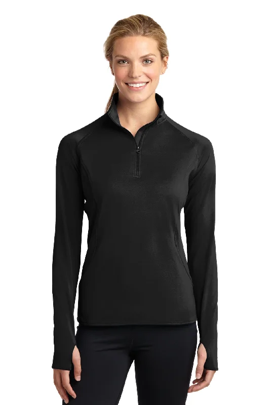 Sport-Tek LST850 Women's 1/2 zip pullover Button Front Sweater