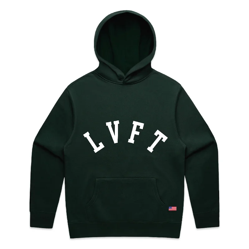 Varsity Crew Pullover Hoodie - Pine Elbow Length Sleeve