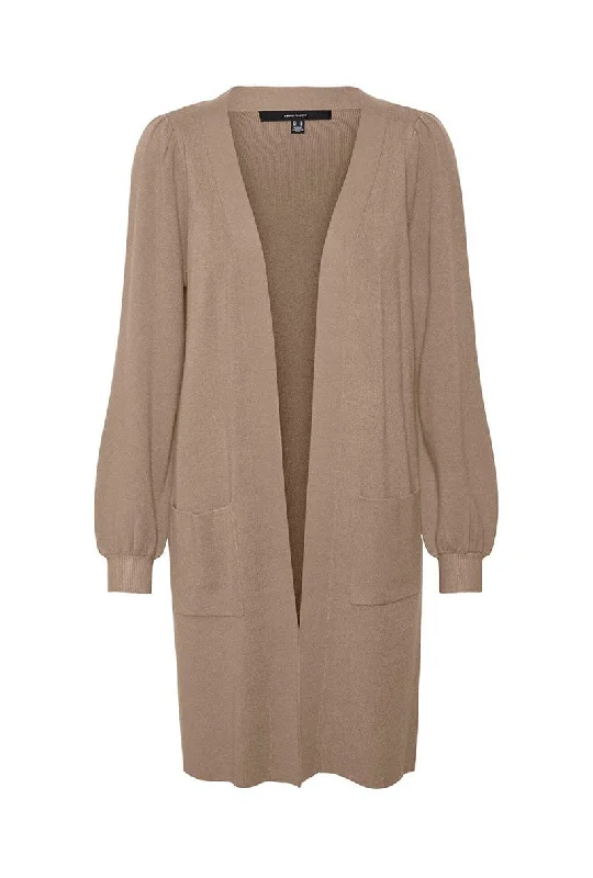 VERO MODA NANCY LONG OPEN COATIGAN Luxe Faux Fur Coat