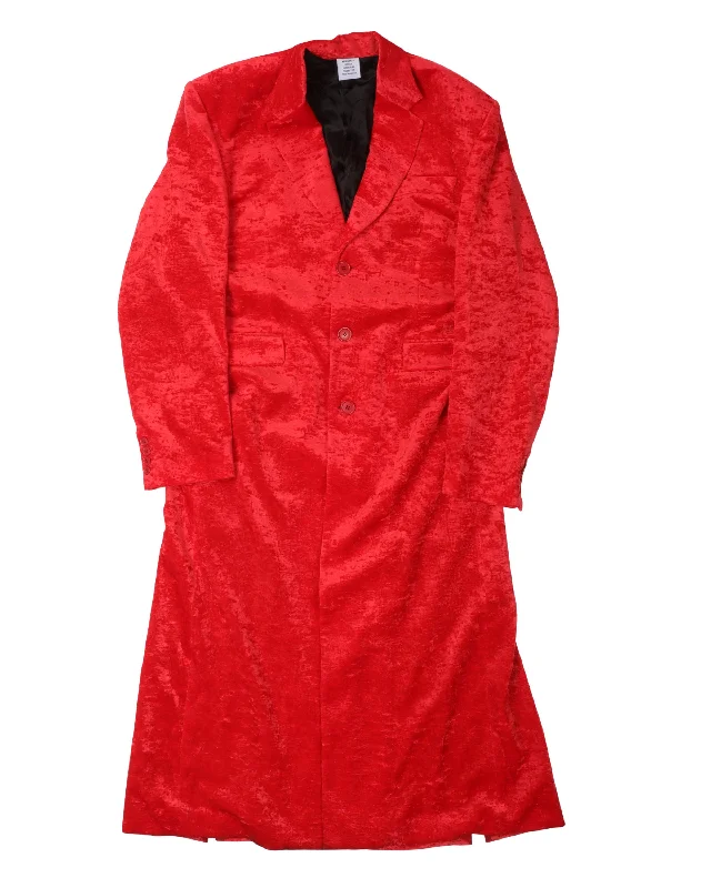 Velour Button Up Coat Double-Layered Poncho