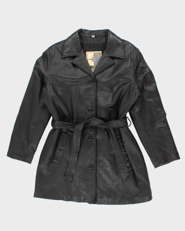 Vintage Middlebrook Leather Coat - L Long Hooded Anorak