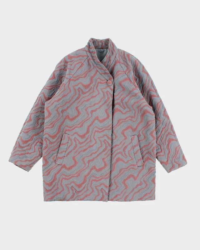 Vintage Women's Patterned Coat - M Plush Faux Fur Bolero