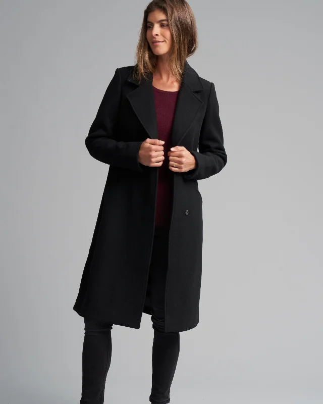 WOOL BLEND RIVERSIDE COAT Cropped Moto Jacket