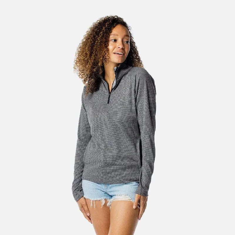 Women's Battery Quarter-Zip Pullover Cap Sleeve Casual