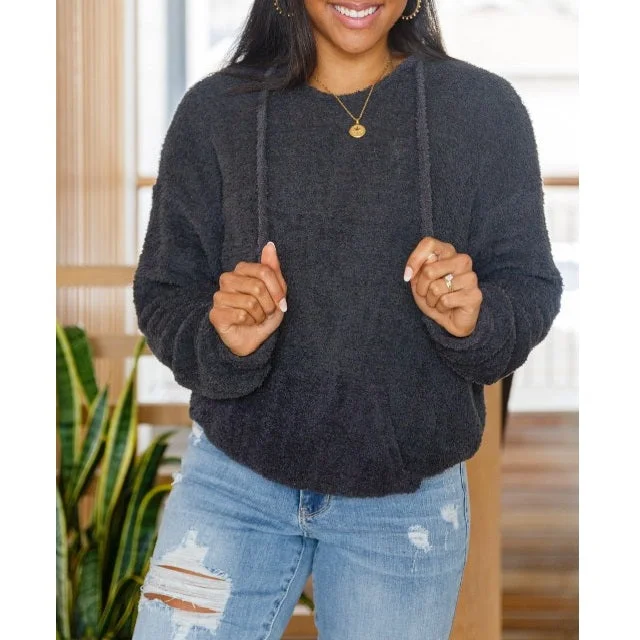 Women's Cozy Pullover Hoodie Tight Sleeve Top