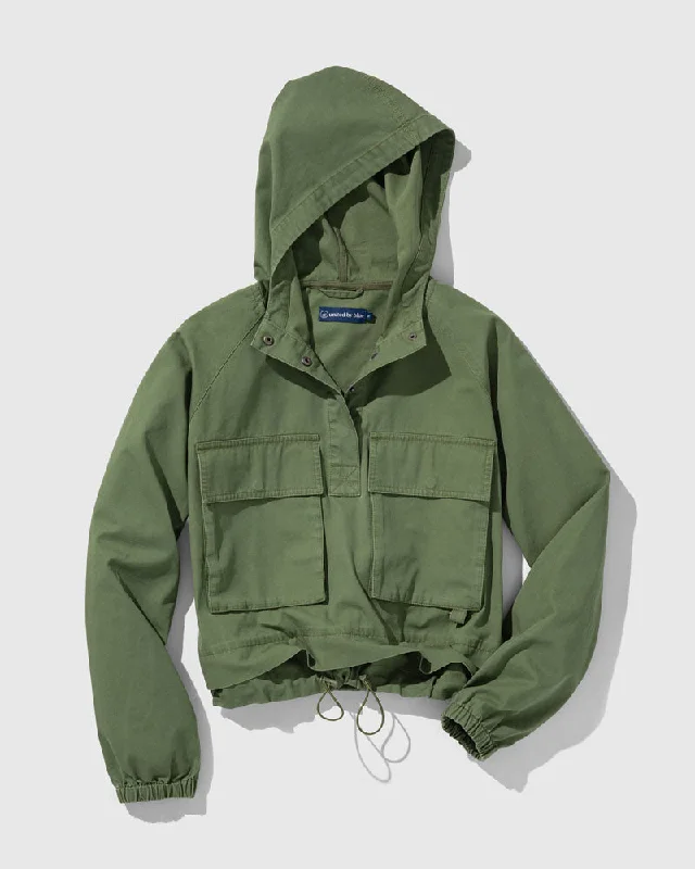 Organic Cropped Utility Pullover Peter Pan Collar