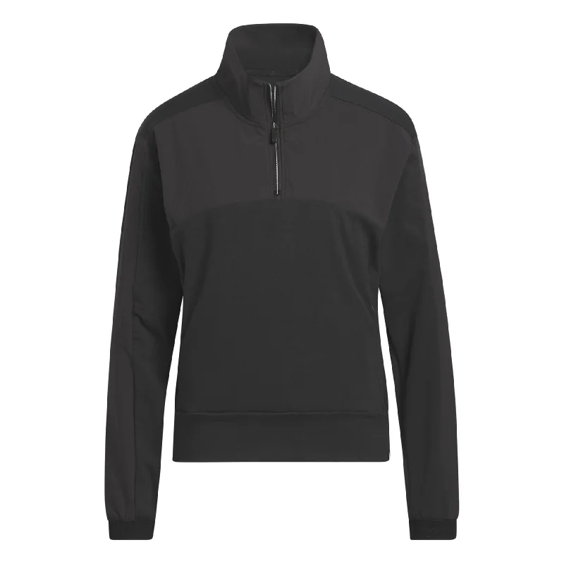 Womens Ultimate365 Tour Quarter Zip Pullover Black - SS23 Asymmetrical Hem Sweater