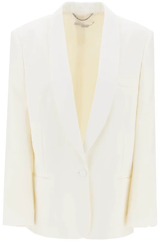 Single-breasted Tailored Blazer With Sh  - White Women's Business Blazer