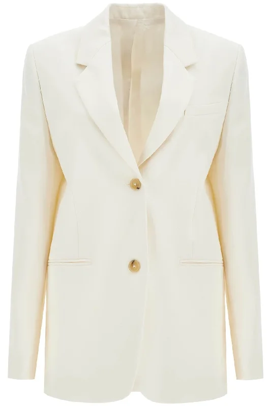Single-breasted Canvas Blazer  - White Women's Advanced Suit