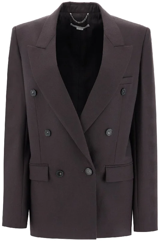 Double-breasted Wool Blazer  - Brown Summer Women's Jacket