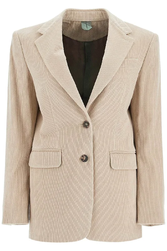 Single-breasted Corduroy Blazer  - Neutro Women's Solid Blazer