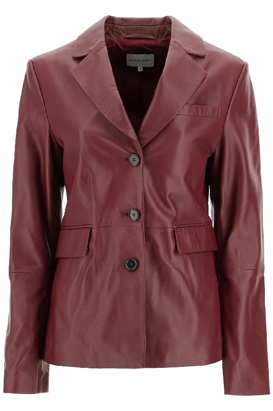 Aldo Leather Blazer  - Red Women's Unique Blazer
