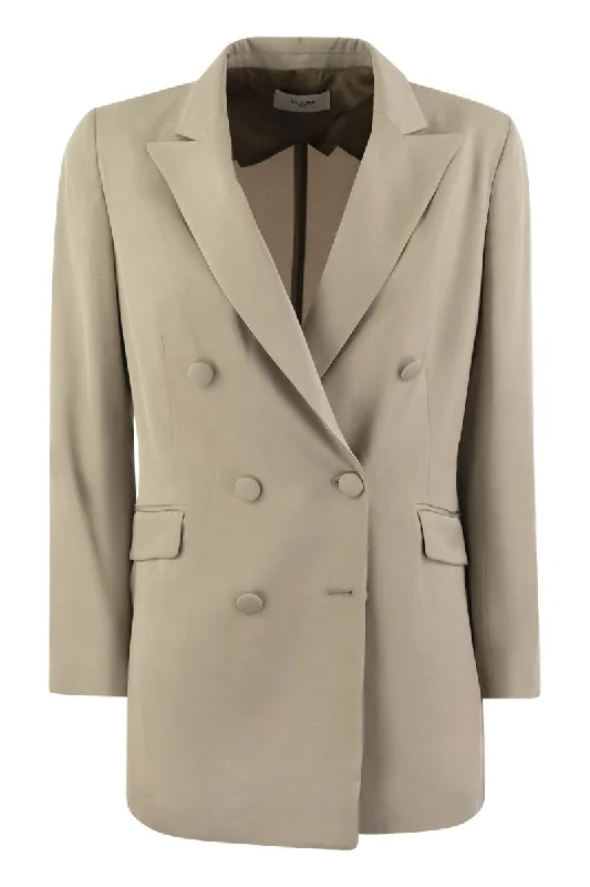 ANITA - Viscose double-breasted blazer Linen Women's Suit