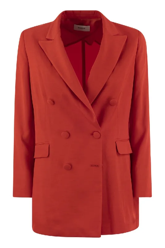 ANITA - Viscose double-breasted blazer Cotton Blend Blazer