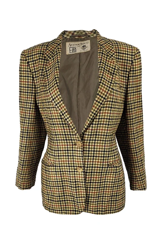 Antonio Fusco Vintage Pure Cashmere Italian Womens Blazer, 1980s Women's Handmade Blazer