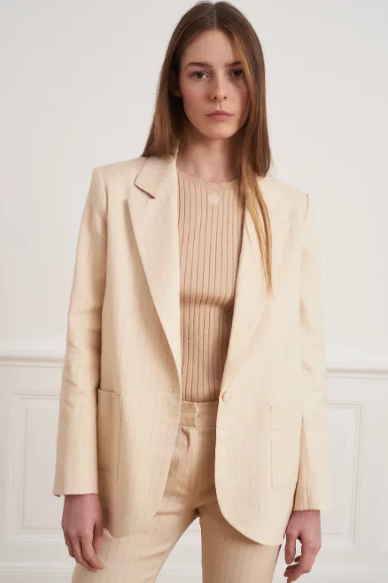 Beige borsalino stripe Vladimir blazer Women's Business Blazer