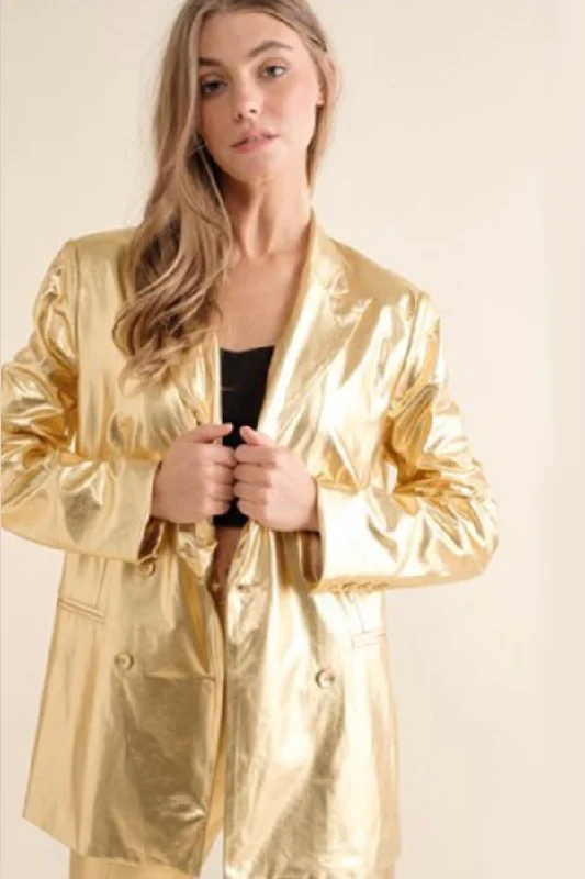 BK Brand Metallic Blazer Summer Women's Jacket
