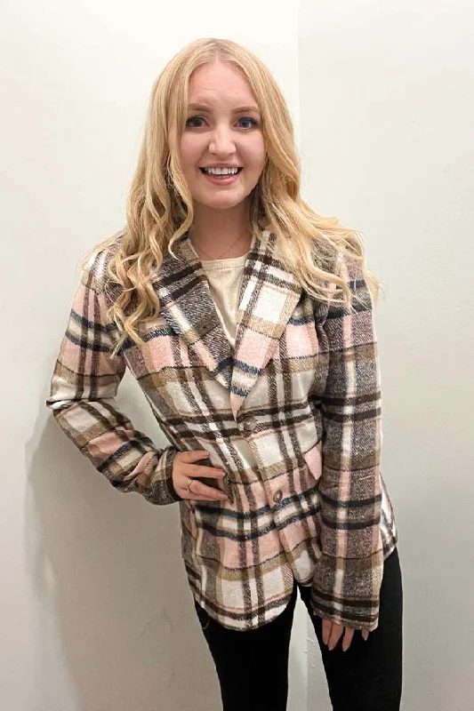 BK Brand Plaid Blazer Women's Print Jacket
