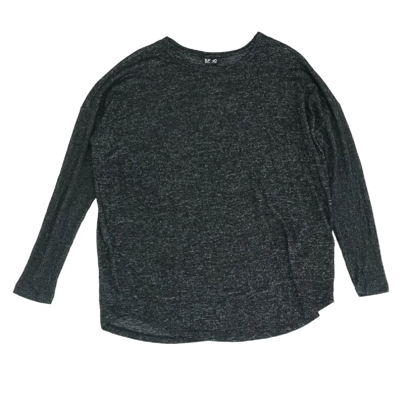 Black Solid Active Pullover Box Sleeve Comfort