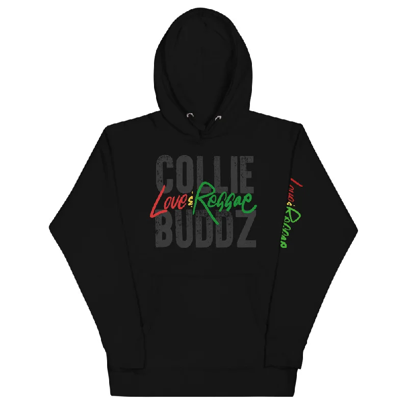 Collie Buddz "Love & Reggae" Unisex Hoodie Pullover (Black) Alpaca Blend Soft
