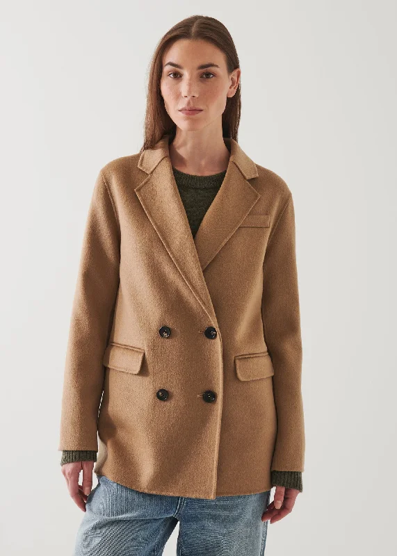 Double Breasted Cashmere Blazer Women's Trendy Jacket