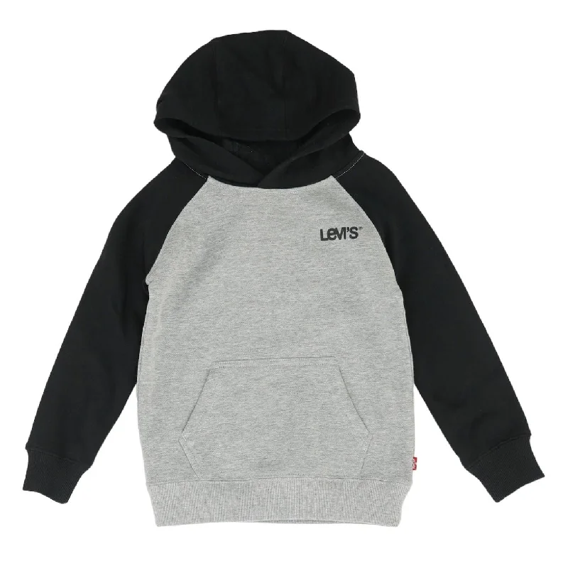 Gray Color Block Hoodie Pullover Cold Shoulder Design