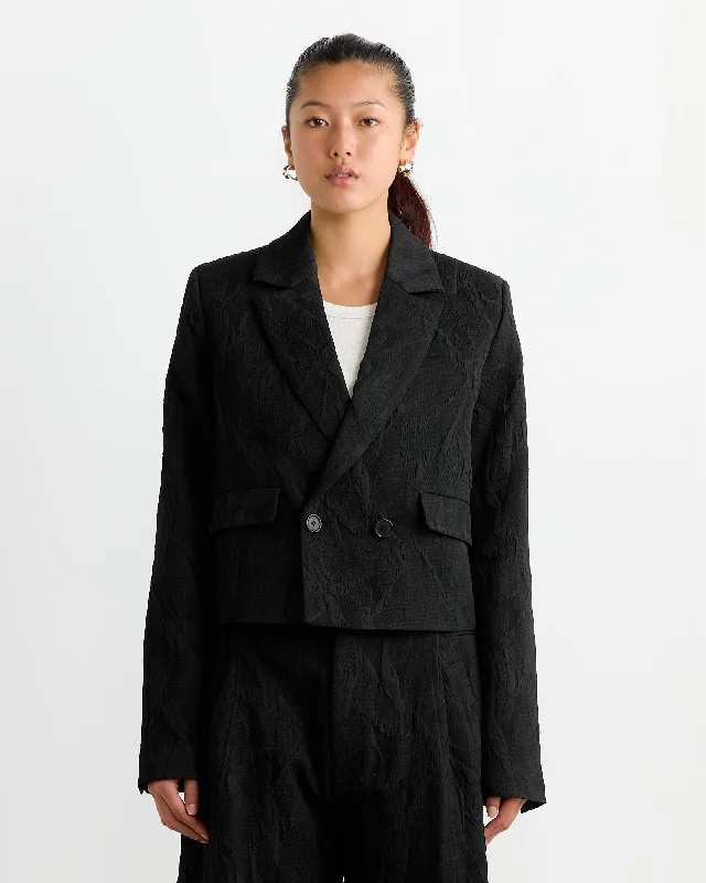Malin Blazer in Black Shadow Lines Slim Fit Blazer