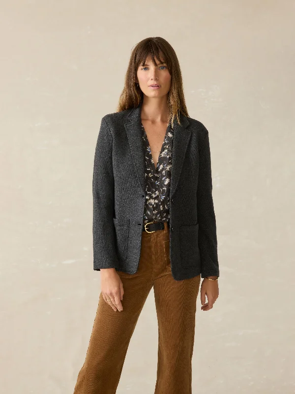 Inlet Knit Blazer - Black Sky Melange Women's Formal Blazer